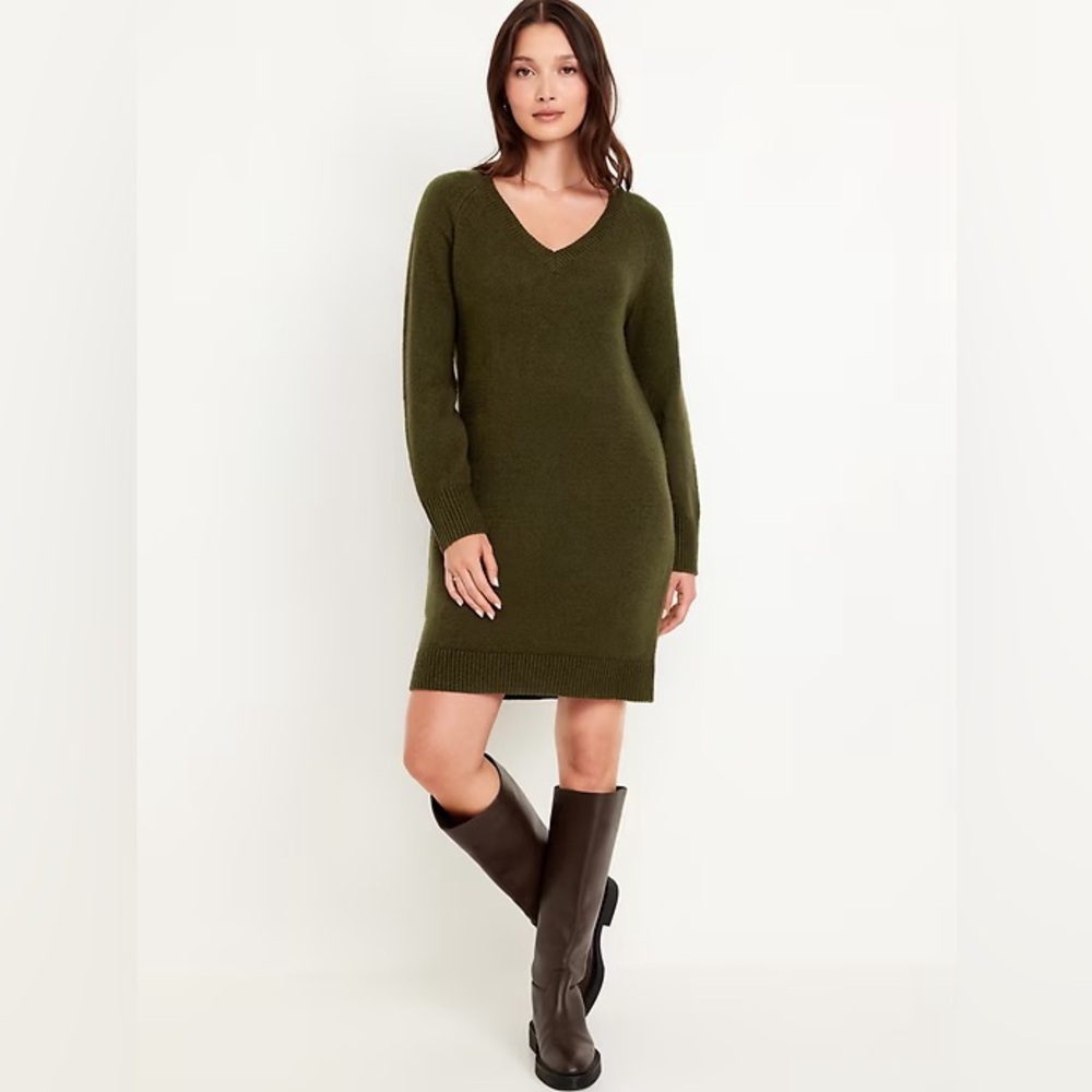 NWT WOMENS Old Navy SoSoft Mini Sweater Dress Sz XL green